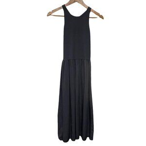 Lou & Grey Cotton Tank Rayon Skirt Maxi Dress Grey Drop Waist Women's Size Small